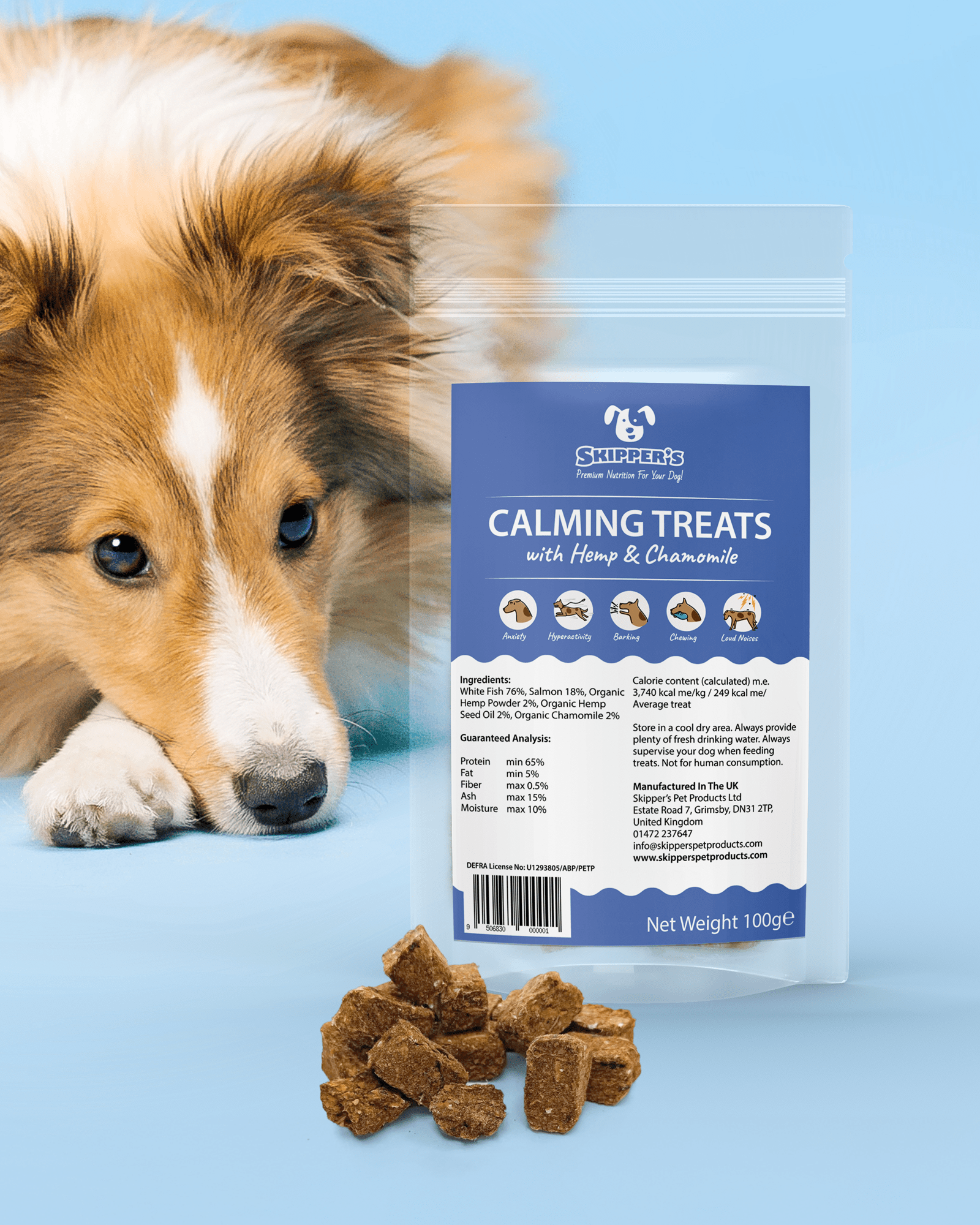 CALM DOWN - Calming Treats with Hemp & Chamomile - Skipper's Pet Products