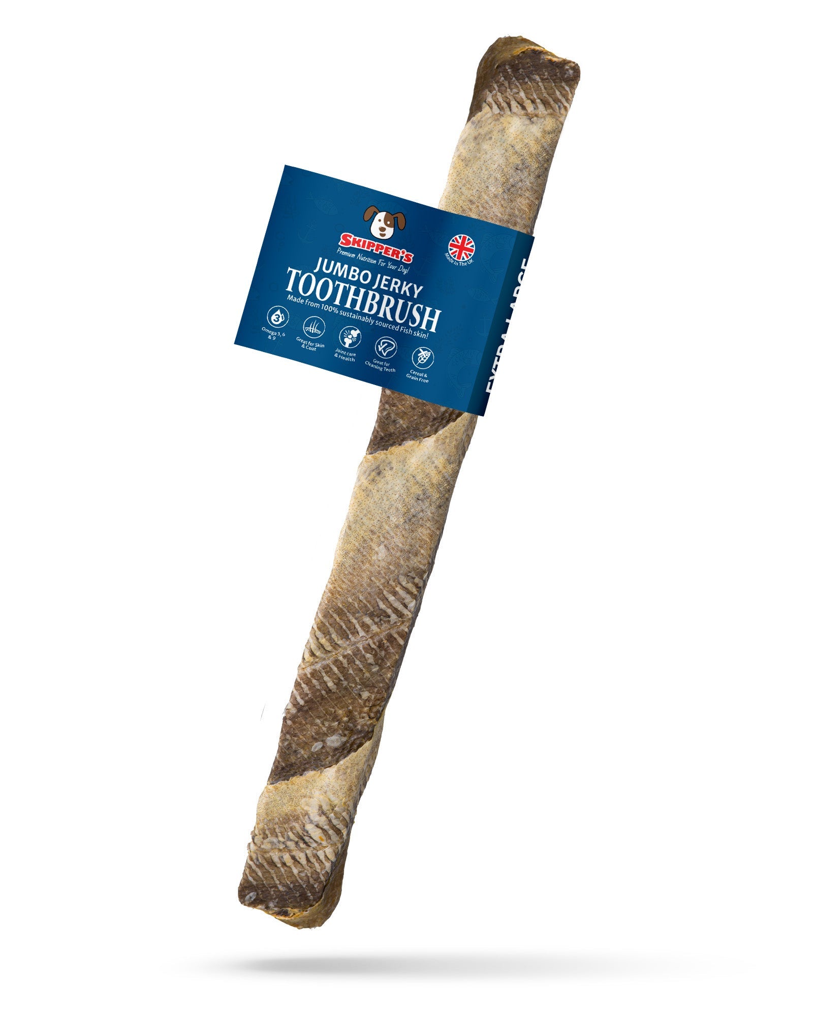 Jumbo Jerky Toothbrush - 100% Cod - Skipper's Pet Products