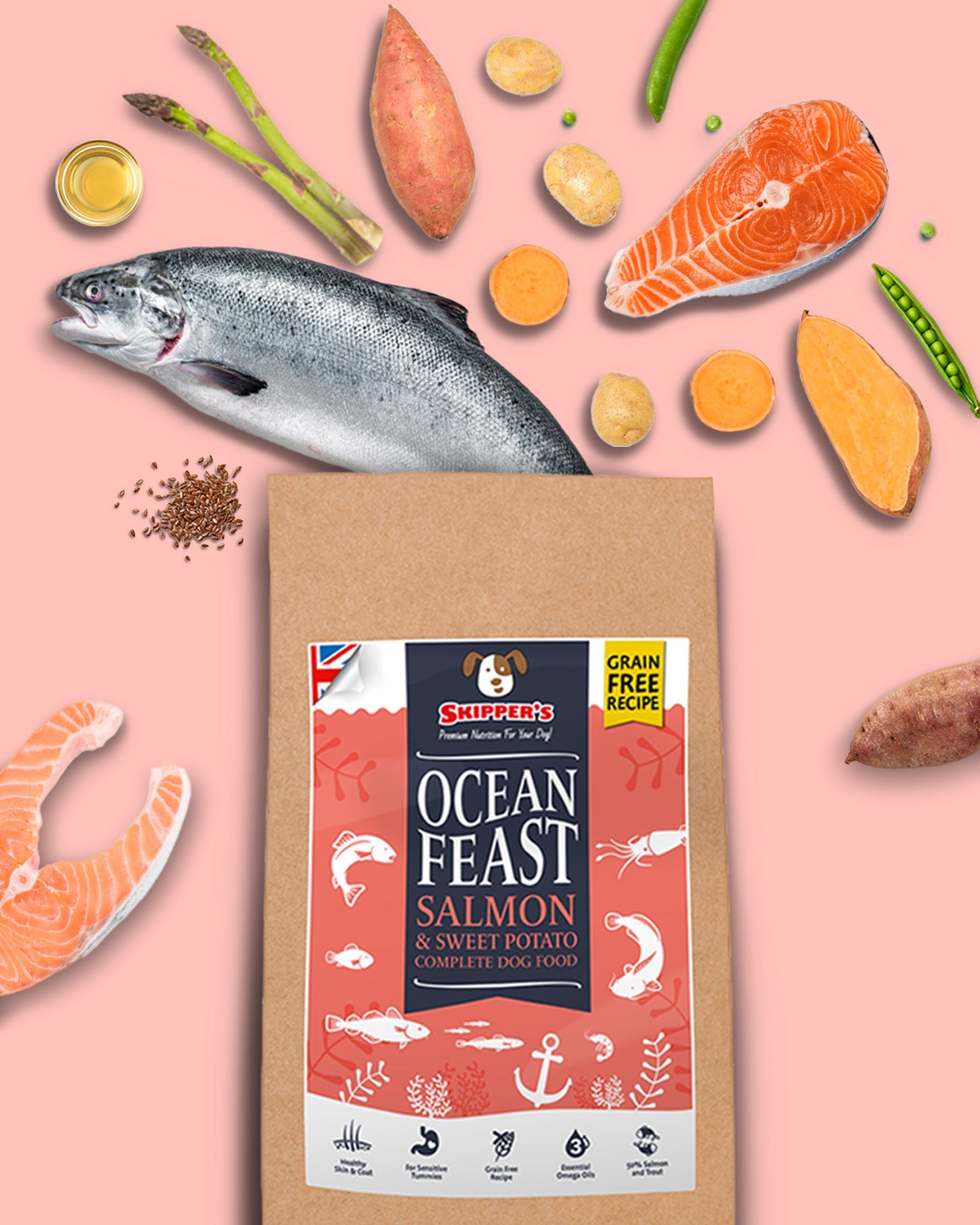 Ocean Feast - GRAIN FREE Salmon & Sweet Potato - Skipper's Pet Products