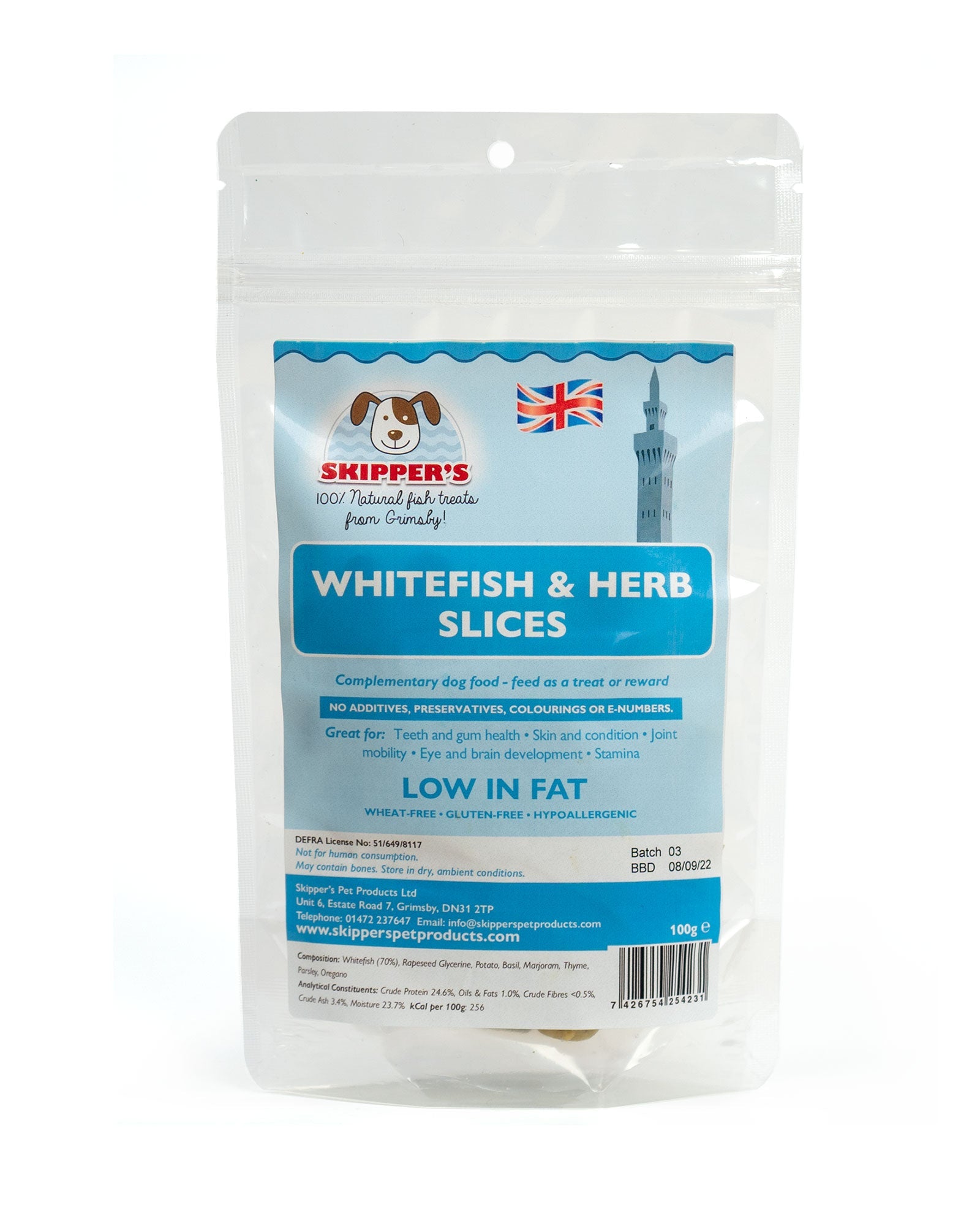 Whitefish & Herb Slices - Skipper's Pet Products