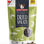 Skipper's dried sprats for dogs packaging on a white background