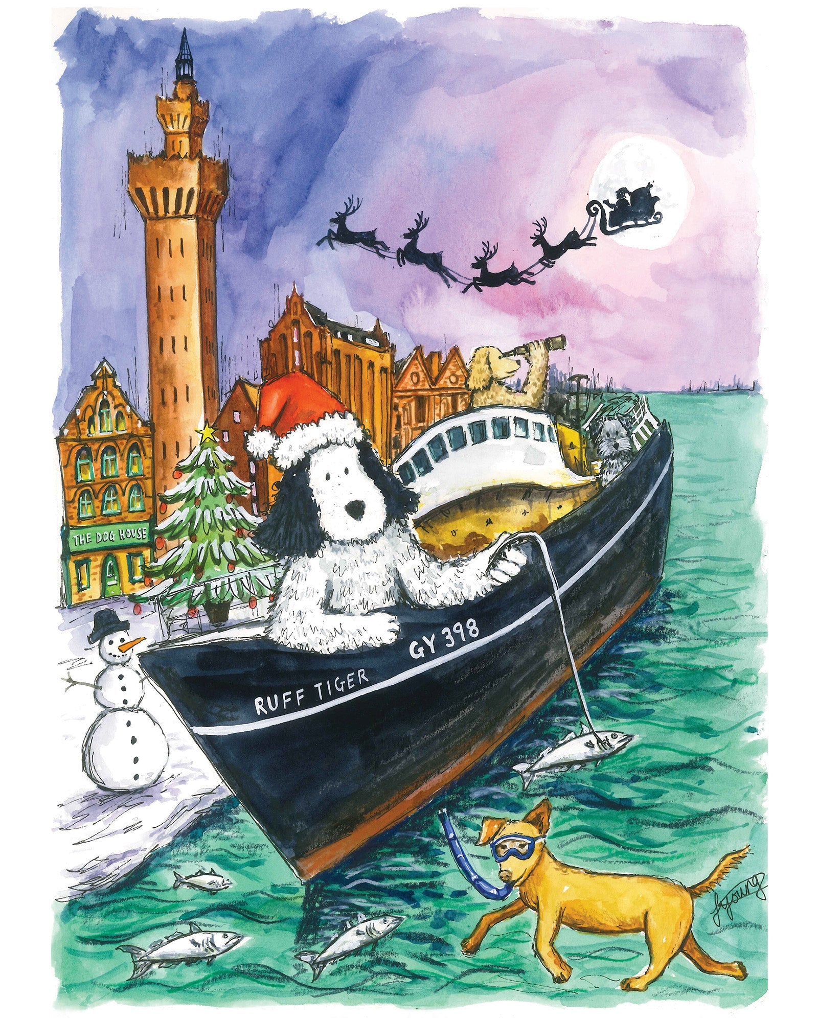 Grimsby - Inspired Christmas Print - Skipper's Pet Products