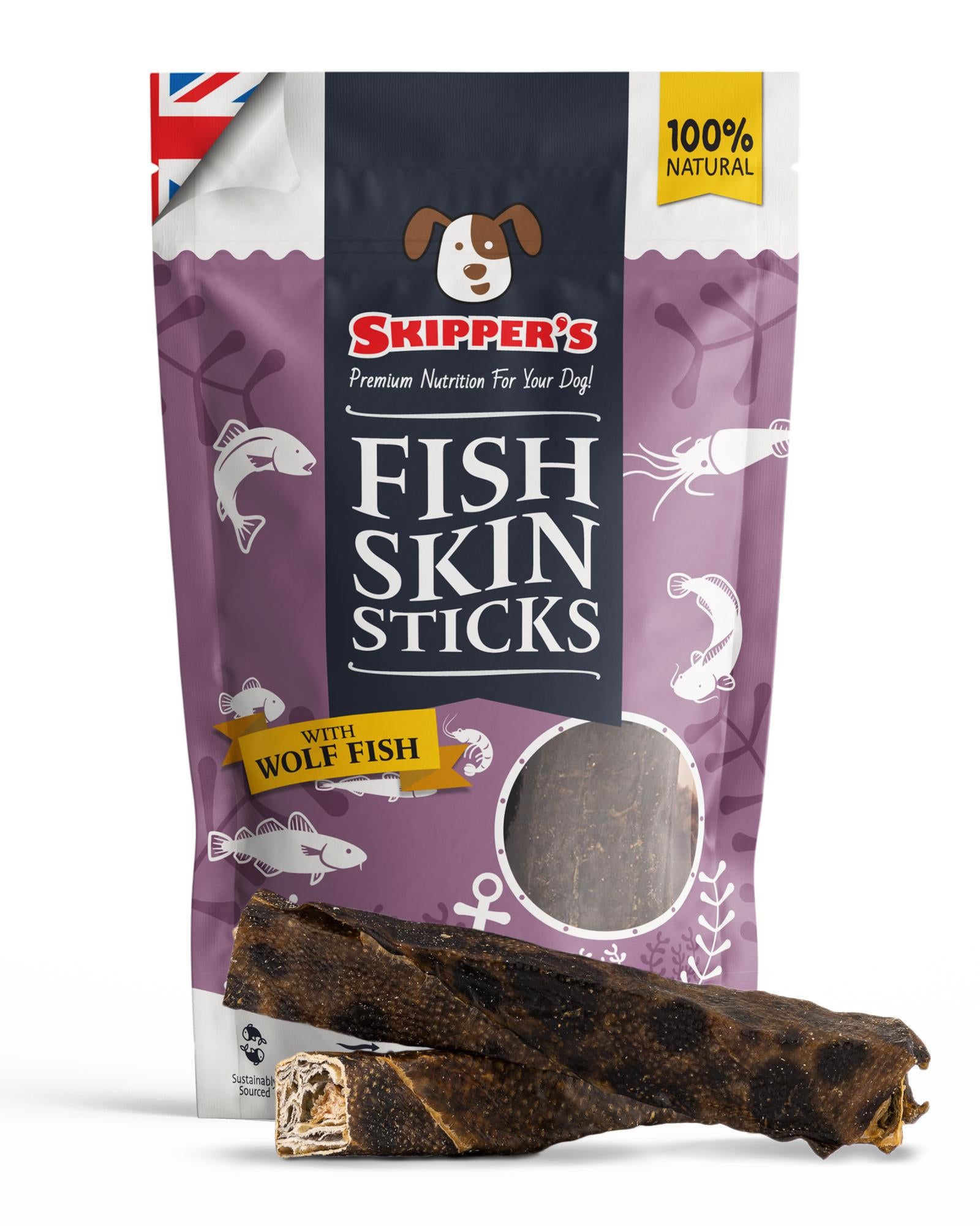Wolf fish throw sticks pouch with product
