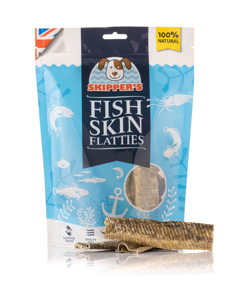 Dried Fish Skin Jerky Treats for Dogs Natural Skipper's Pet Products