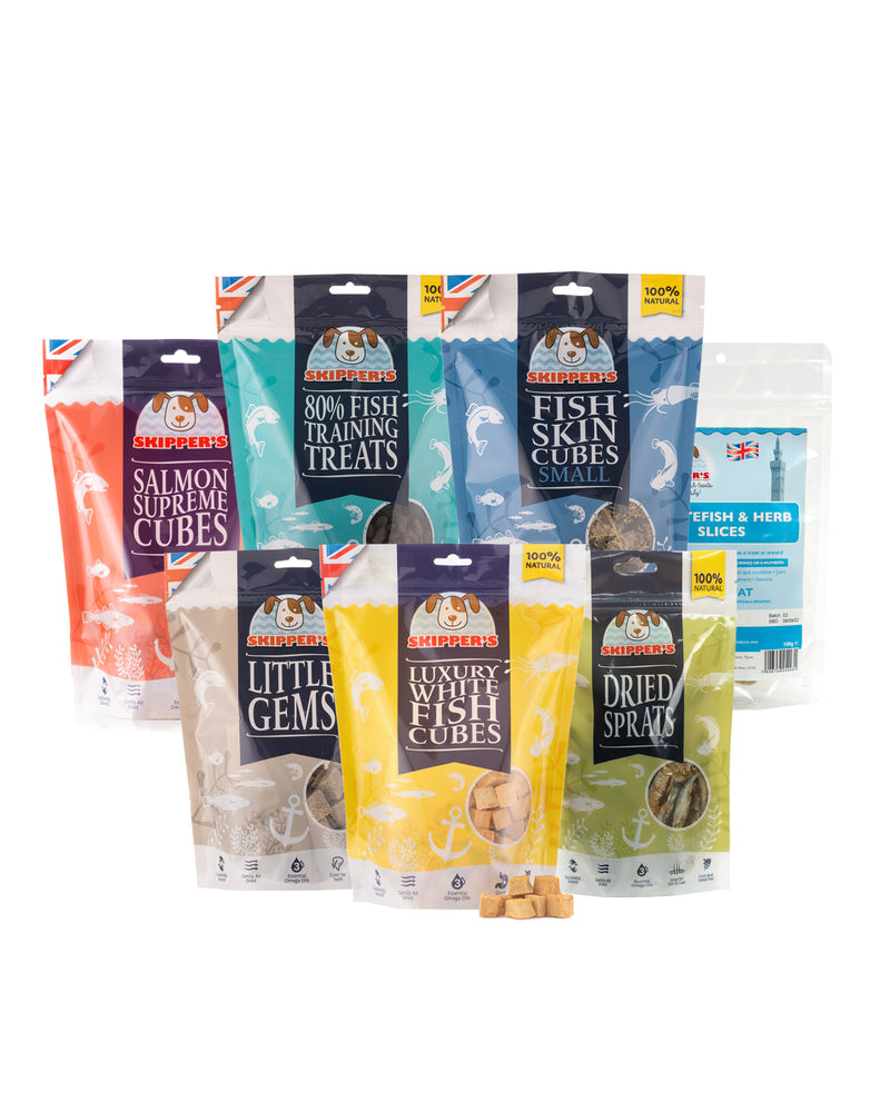 Dried Fish Skin Jerky Treats for Dogs Natural Skipper's Pet Products