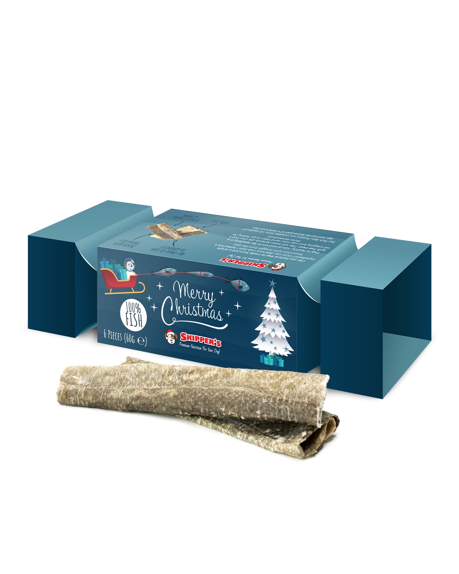 Christmas Cracker with Fish Skin Flatties - Skipper's Pet Products