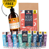 Essential Bundle | Ocean Feast Grain Free Dog Food + Dental Treats + FREE 1L Salmon Oil