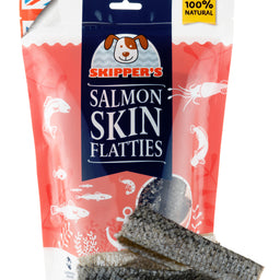 Salmon Skin Flatties Fish Skin Natural Dried Dog Treats Resealable Value Pack