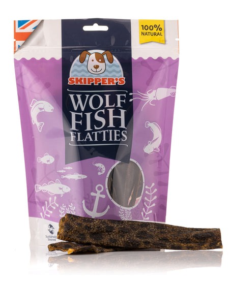 Wolf Fish Flatties Fish Skin Natural Dried Dog Treats Value Resealable Pack